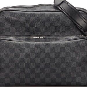 LOUIS VUITTON  Sac Leoh Damier Graphite Messenger Bag Black